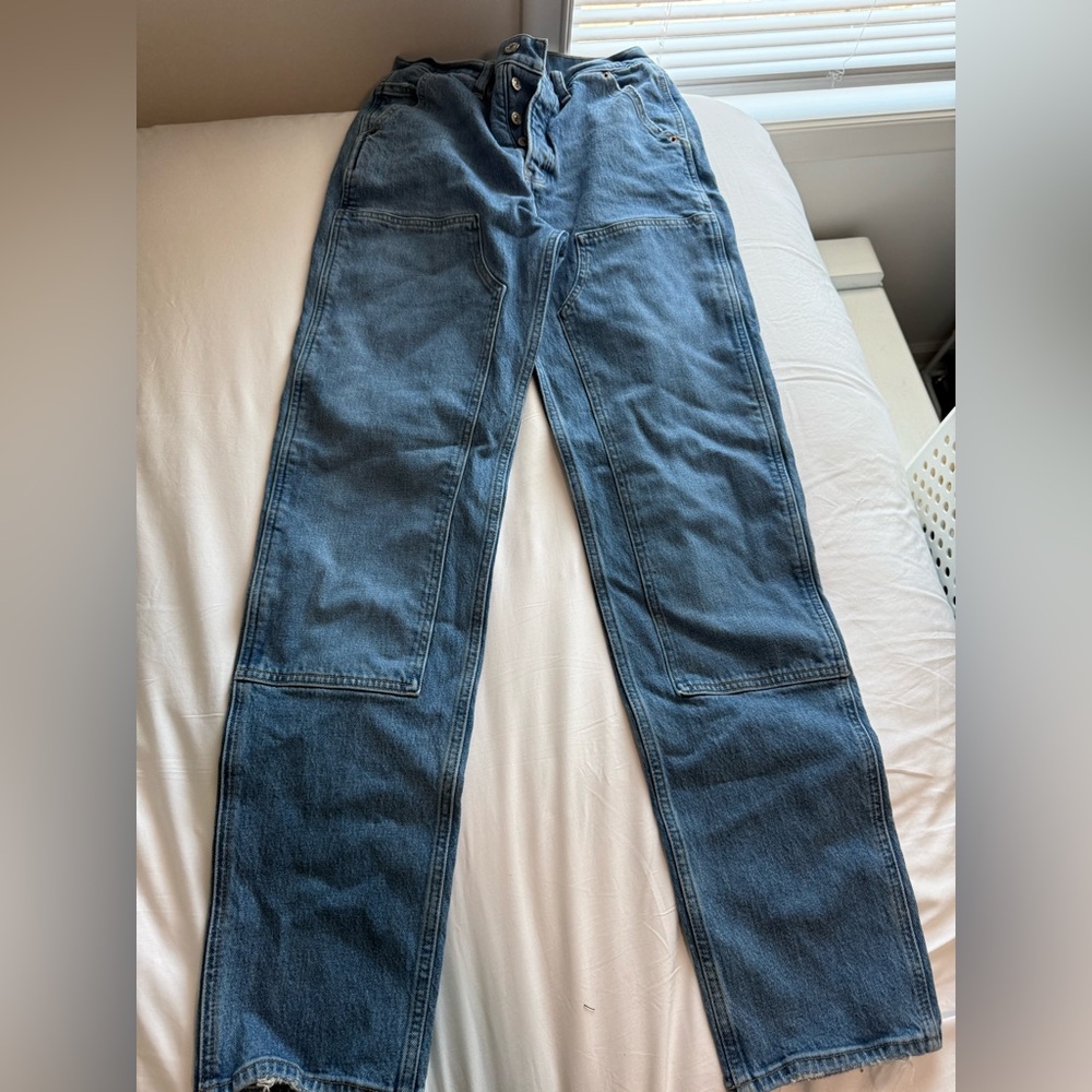 Abercrombie & Fitch The Dad High Rise Blue Jeans